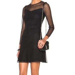 RAG & BONE Charlotte Dress, Swiss Dot Sheer Black